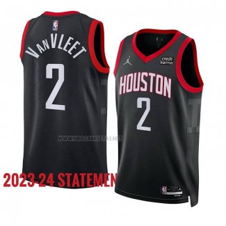 Camiseta Houston Rockets Fred Vanvleet NO 2 Statement 2023-24 Negro