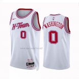 Camiseta Houston Rockets Tyty Washington NO 0 Ciudad 2023-24 Blanco