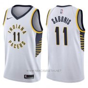 Camiseta Indiana Pacers Domantas Sabonis NO 11 Association 2017-18 Blanco