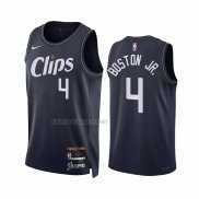 Camiseta Los Angeles Clippers Brandon Boston JR. NO 4 Ciudad 2023-24 Azul