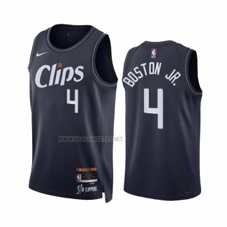 Camiseta Los Angeles Clippers Brandon Boston JR. NO 4 Ciudad 2023-24 Azul