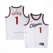 Camiseta Los Angeles Clippers James Harden NO 1 Association 2024-25 Blanco