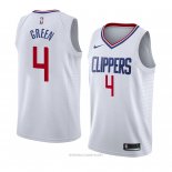 Camiseta Los Angeles Clippers Jamychal Verde NO 4 Association 2018 Blanco