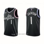 Camiseta Los Angeles Clippers Reggie Jackson NO 1 Ciudad 2022-23 Negro