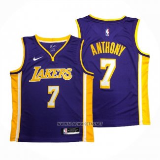 Camiseta Los Angeles Lakers Carmelo Anthony NO 7 Statement Violeta