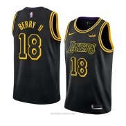 Camiseta Los Angeles Lakers Joel Berry II NO 18 Ciudad 2018 Negro
