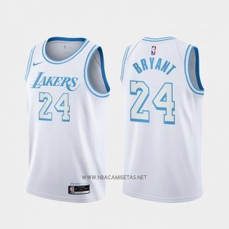 Camiseta Los Angeles Lakers Kobe Bryant NO 24 Ciudad 2020-21 Blanco