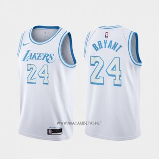 Camiseta Los Angeles Lakers Kobe Bryant NO 24 Ciudad 2020-21 Blanco