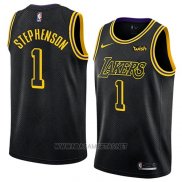 Camiseta Los Angeles Lakers Lance Stephenson NO 1 Ciudad 2018 Negro
