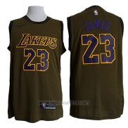 Camiseta Los Angeles Lakers Lebron James NO 23 Nike Verde