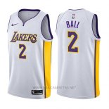 Camiseta Los Angeles Lakers Lonzo Ball NO 2 2017-18 Blanco