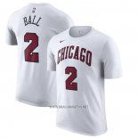 Camiseta Manga Corta Chicago Bulls Lonzo Ball Ciudad 2022-23 Blanco