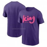 Camiseta Manga Corta Los Angeles Lakers James King Commemorative Violeta