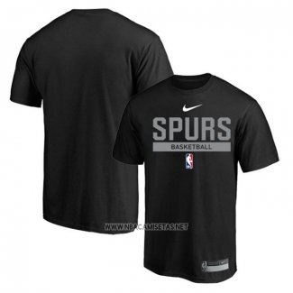 Camiseta Manga Corta San Antonio Spurs Practice Performance 2022-23 Negro