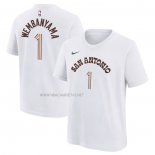 Camiseta Manga Corta San Antonio Spurs Victor Wembanyama Ciudad 2023-24 Blanco