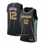 Camiseta Memphis Grizzlies Ja Morant NO 12 Ciudad 2020-21 Negro