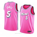 Camiseta Miami Heat Derrick Jones NO 5 Earned 2018-19 Rosa