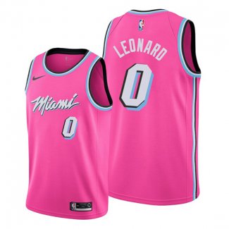 Camiseta Miami Heat Meyers Leonard NO 0 Earned Rosa