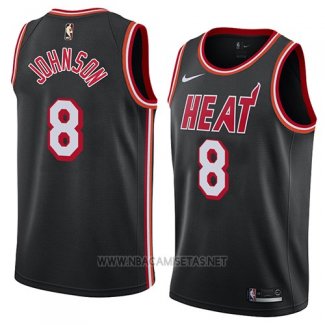 Camiseta Miami Heat Tyler Johnson NO 8 Classic 2018 Negro