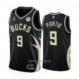 Camiseta Milwaukee Bucks Bobby Portis NO 9 Statement 2022-23 Negro