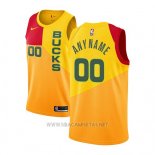 Camiseta Milwaukee Bucks Ciudad 2018-19 Amarillo Personalizada