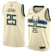 Camiseta Milwaukee Bucks Deandre Liggins NO 25 Ciudad 2018 Crema