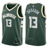 Camiseta Milwaukee Bucks Malcolm Brogdon NO 13 Swingman Icon 2017-18 Verde