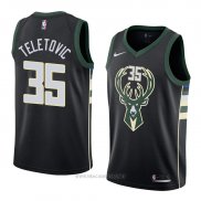 Camiseta Milwaukee Bucks Mirza Teletovic NO 35 Statement 2018 Negro