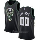 Camiseta Milwaukee Bucks Nike Personalizada 17-18 Negro