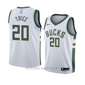 Camiseta Milwaukee Bucks Travis Trice NO 20 Association 2018 Blanco