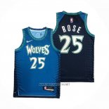 Camiseta Minnesota Timberwolves Derrick Rose NO 25 Ciudad 2021-22 Azul