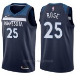 Camiseta Minnesota Timberwolves Derrick Rose NO 25 Icon 2017-18 Azul