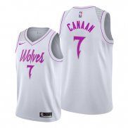 Camiseta Minnesota Timberwolves Isaiah Canaan NO 7 Earned Blanco