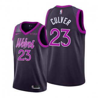 Camiseta Minnesota Timberwolves Jarrett Culver NO 23 Ciudad 2019-20 Violeta
