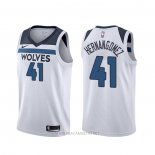 Camiseta Minnesota Timberwolves Juancho Hernangomez NO 41 Association 2019-20 Blanco