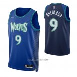 Camiseta Minnesota Timberwolves Leandro Bolmaro NO 9 Ciudad 2021-22 Azul