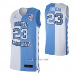 Camiseta NCAA North Carolina Tar Heels Michael Jordan NO 23 Split Azul Blanco