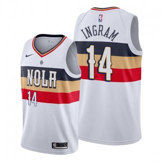 Camiseta New Orleans Pelicans Brandon Ingram NO 14 Earned Blanco