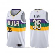 Camiseta New Orleans Pelicans Christian Wood NO 35 Ciudad Blanco