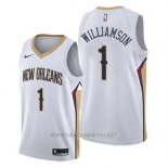 Camiseta New Orleans Pelicans Zion Williamson NO 1 Association 2019-20 Blanco