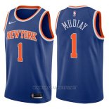 Camiseta New York Knicks Emmanuel Mudiay NO 1 Icon 2017-18 Azul