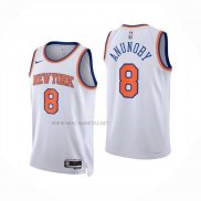 Camiseta New York Knicks OG Anunoby NO 8 Association 2025-26 Blanco