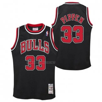 Camiseta Nino Chicago Bulls Scottie Pippen NO 33 Mitchell & Ness 1997-98 Negro