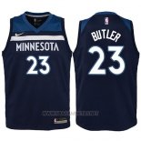 Camiseta Nino Minnesota Timberwolves Jimmy Butler NO 23 2017-18 Azul