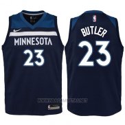 Camiseta Nino Minnesota Timberwolves Jimmy Butler NO 23 2017-18 Azul