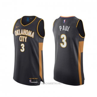 Camiseta Oklahoma City Thunder Chris Paul NO 3 Ciudad Autenticoo 2019-20 Gris