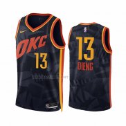 Camiseta Oklahoma City Thunder Ousmane Dieng NO 13 Ciudad 2023-24 Negro