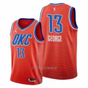 Camiseta Oklahoma City Thunder Paul George NO 13 Statement 2021 Naranja