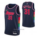 Camiseta Philadelphia 76ers Ben Paul Millsap NO 31 Ciudad 2021-22 Azul