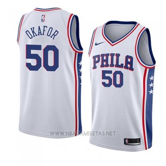 Camiseta Philadelphia 76ers Emeka Okafor NO 50 Association 2018 Blanco